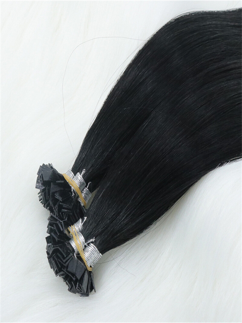 Flat Tip Hair Extensions Best Quality Cuticle Hair Double Drawn Dark ...
