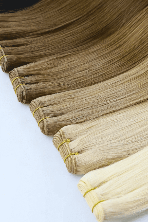 Machine Weft Hair Extensions Best Quality Cuticle Hair 9A Grade Light Color 100G/PC