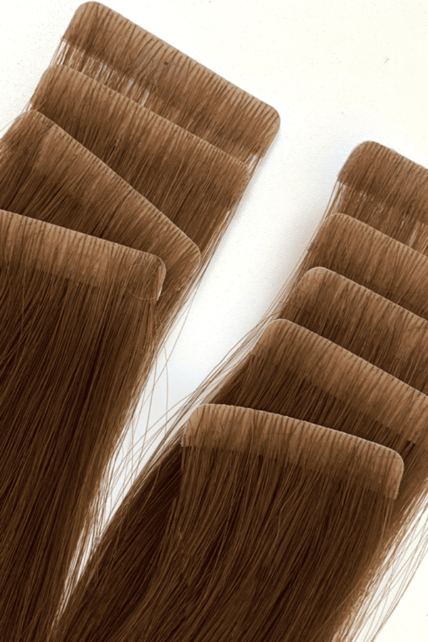 Hand Tied Tape In Hair Extension Best Quality Cuticle Hair Double Drawn Dark Color 100G/PC