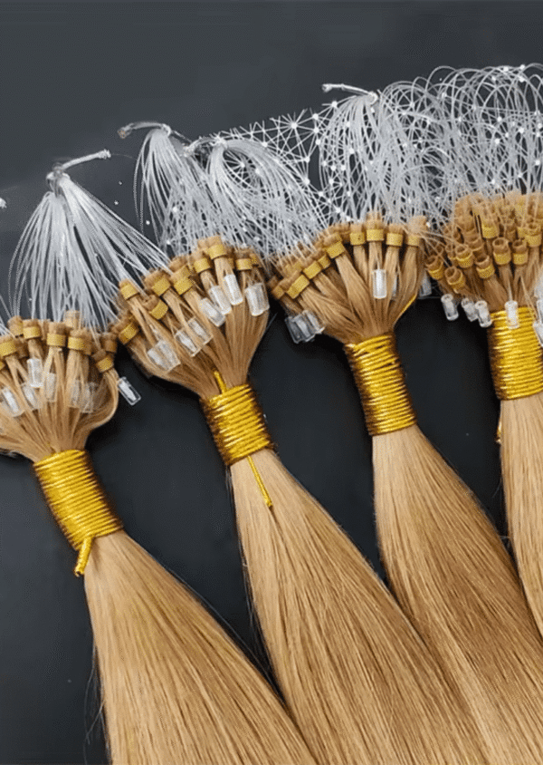 Micro Loop Hair Extensions Best Quality Cuticle Hair Double Drawn Light Color 100G/PC