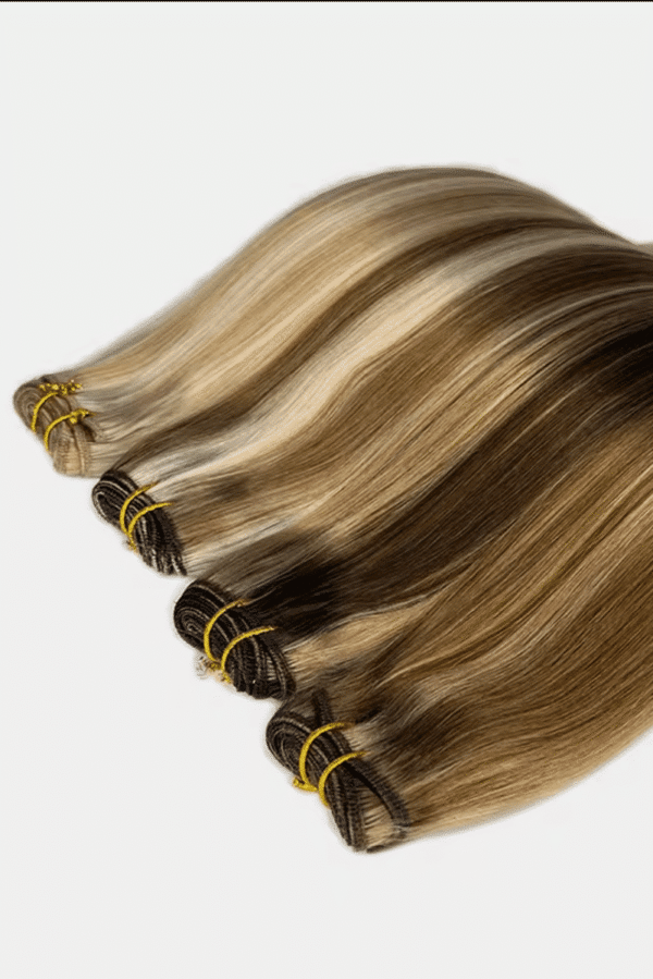 Machine Weft Hair Extensions Best Quality Cuticle Hair 9A Grade Dark Color 100G/PC