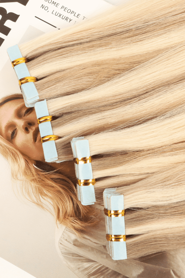 Tape In Hair Extensions Best Quality Cuticle Hair 9A Grade Light Color 100G/PC