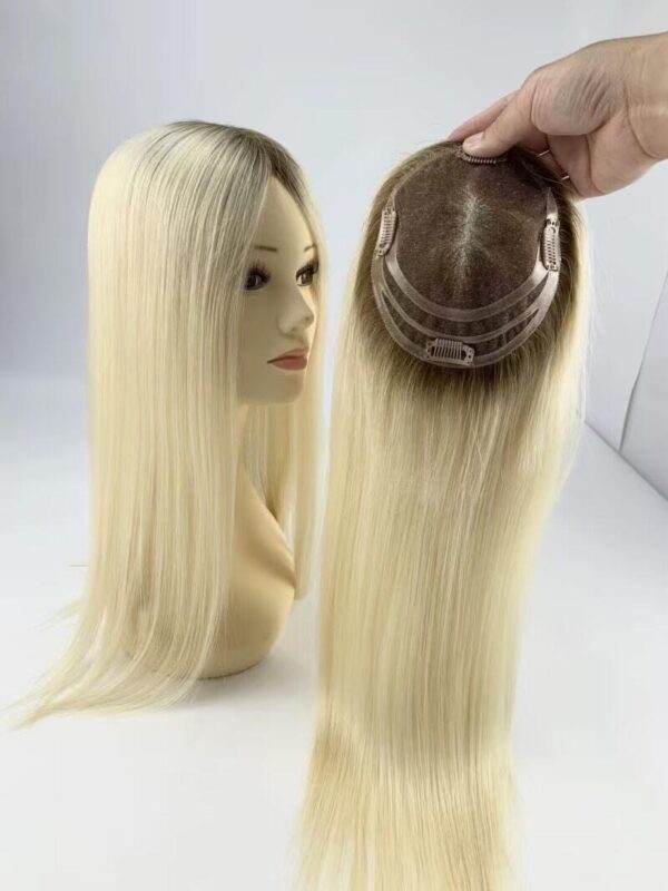 Cuticle hair topper 130% density 5.5*6" size SWISS LACE style 22 inch